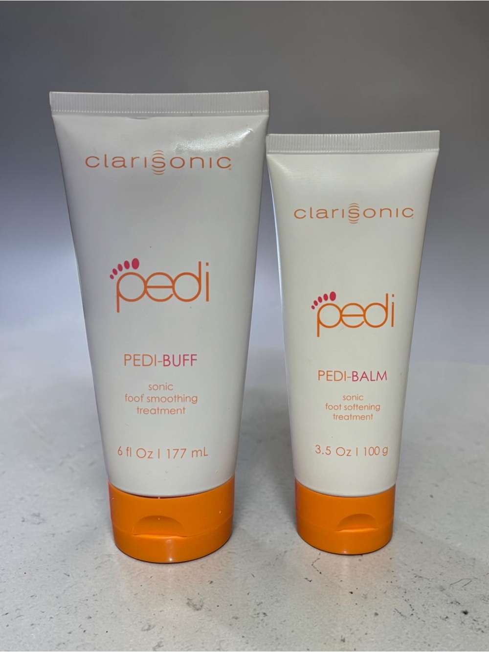 Clarisonic Pedi Sonic Foot Set Pedi-Buff 6oz & Pedi-Balm 3.5oz SEALED New 2 Pcs